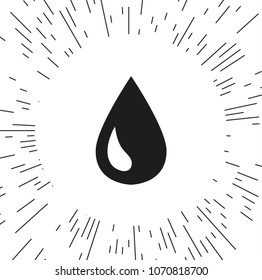 vector icon drop against the background of the rays