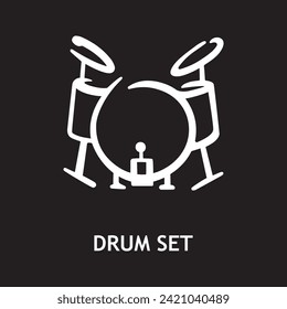 vector icon for drum set, musical instruments