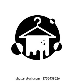 Vector Icon Dry Cleaning and Laundry Service Company. Logo de Hanger