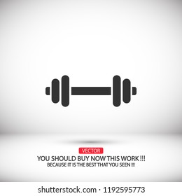 Vector icon dumbbell 10 EPS