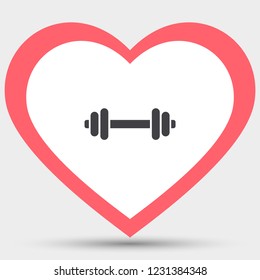 Vector icon dumbbell 10 EPS