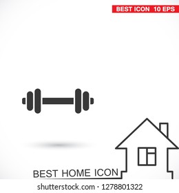 Vector icon dumbbell 10 EPS