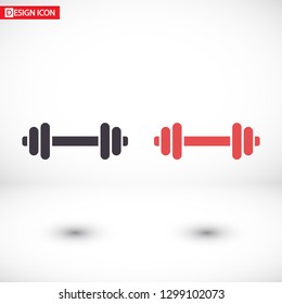 Vector icon dumbbell 10 EPS