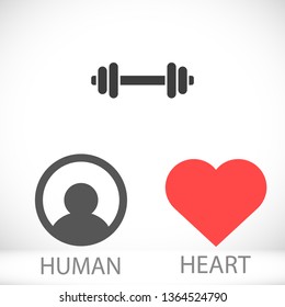 Vector icon dumbbell 10 EPS