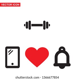 Vector icon dumbbell 10 EPS