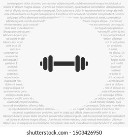 Vector icon dumbbell 10 EPS . Lorem Ipsum Illustration design