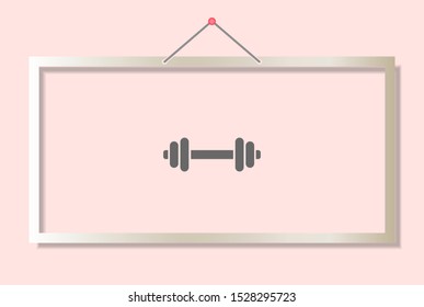 Vector icon dumbbell 10 EPS . Lorem Ipsum Illustration design