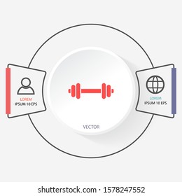Vector icon dumbbell 10 EPS . Lorem Ipsum Illustration design
