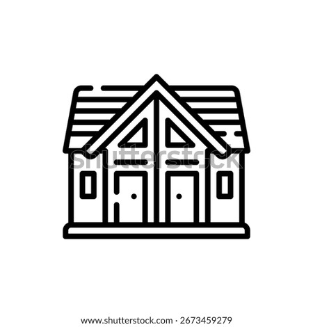 Vector icon of duplex apartment building, ideal for urban living, real estate, and architecture visuals