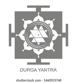 Vector icon with Durga Yantra Hinduism symbol