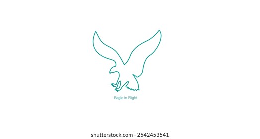 Vector Icon of Eagle in Flight for Wildlife and Nature Themes