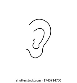 Vector icon of ear. The ear symbol of the human senses
