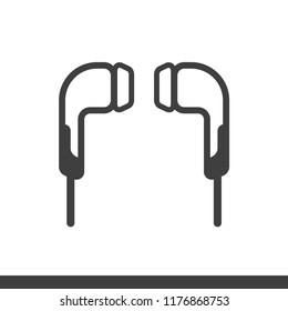 Vector icon earphones flat line style