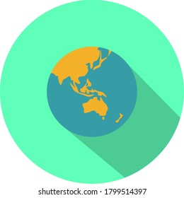 Vector icon of earth. Continent icon. Globe icon. Vector sign/symbol. Vector illustration.