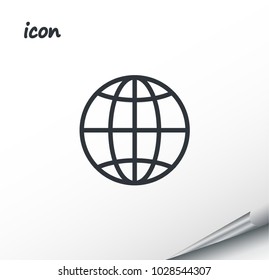 Vector icon Earth on a wrapped silver sheet