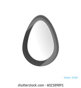 Vector icon of Easter egg cut from paper with shadow on the white background.