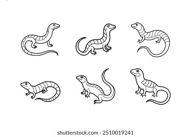 Ícone vetorial de um lagarto de vidro oriental de pé. Perfeito para logotipos, designs digitais e marcas.