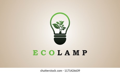 vector icon eco lamp logo design teamplate