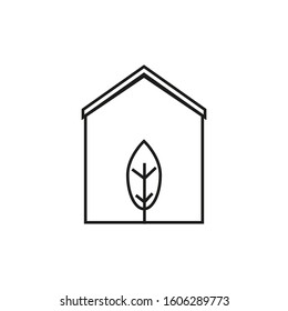 vector icon with ecological house shape