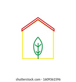 vector icon with ecological house shape