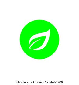 Vector icon of ecological nature green leaf element icon on EPS 10
