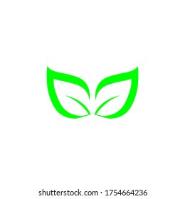 Vector icon of ecological nature green leaf element icon on EPS 10
