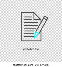 Vector Icon of editable file. Vector illustration in dark color and transparent background (png)