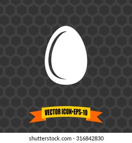 Vector Icon of Egg on Dark Gray Background. Eps.10.