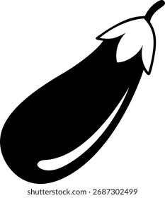Vektorsymbol einer Aubergine auf weißem Hintergrund