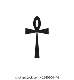 vector icon, egyptian cross symbol white background