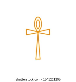vector icon, egyptian cross symbol white background