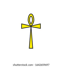 vector icon, egyptian cross symbol white background