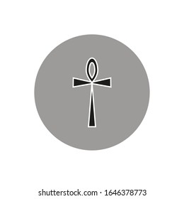 icono vector, fondo blanco de símbolo cruzado egipcio