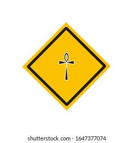 vector icon, egyptian cross symbol white background