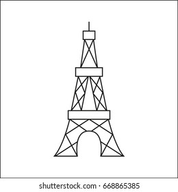 Vector icon Eiffel tower