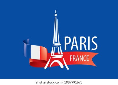 Vector icon of the Eiffel Tower in Paris drawn by hand