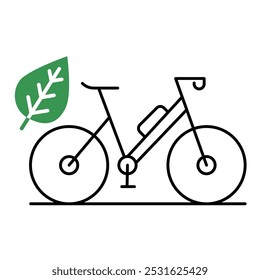 Vector icon of Electric Bike. This icon depicts an electric bicycle, symbolizing sustainable transportation in a minimalist style.