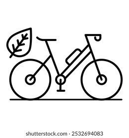 Vector icon of Electric Bike. This icon depicts an electric bike, symbolizing eco-friendly transportation and clean energy solutions. Ideal for green living, transportation alternatives, and sustainab