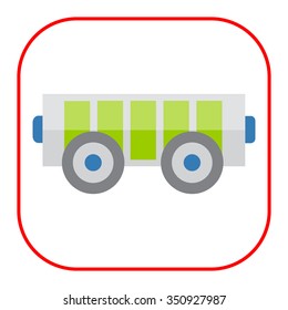 Vector icon of electric car charge level indicated on battery with wheels