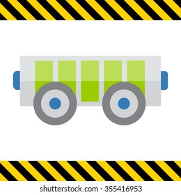 Vector icon of electric car charge level indicated on battery with wheels