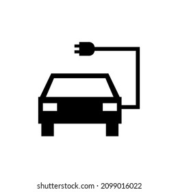 Vector icon electric car isolated on white background. Vector illustration.