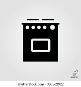 Vector icon of electric cooker with oven