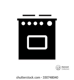 Vector icon of electric cooker with oven