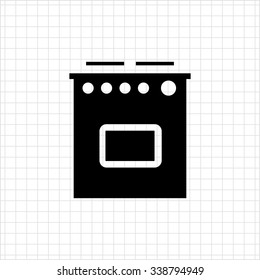 Vector icon of electric cooker with oven
