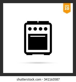 Vector icon of electric cooker with oven