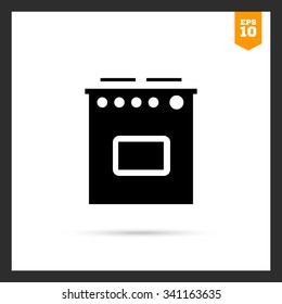 Vector icon of electric cooker with oven