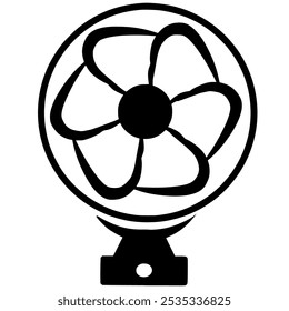 Vector icon of an electric fan or symbol of an electric fan