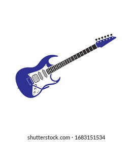 Vector icon of electric guitar. Vector illustration of a guitar for playing a band.