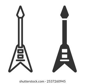 Vector icon of an electric guitar, often used to represent music, rock, or musical instruments in general