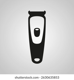 Vector icon of an electric hair trimmer or clipper, isolated on a light gradient background. Ideal for grooming, barbershop, or beauty-related designs.
